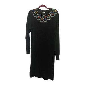Vintage Sarah Morgan Embellished Holiday Sweater Dress